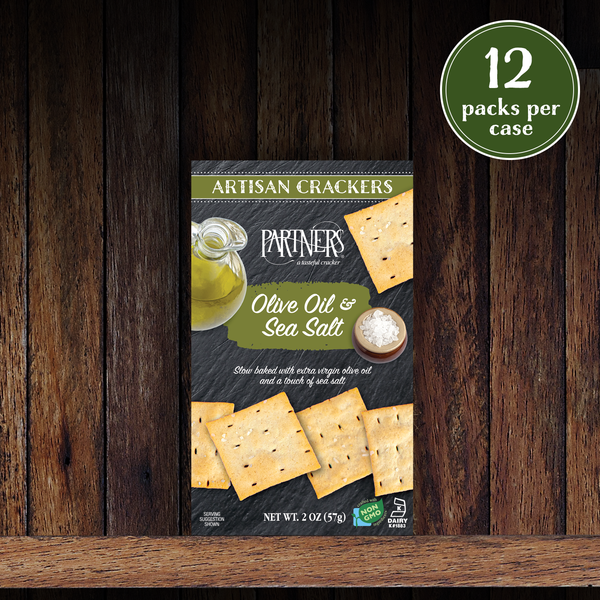 Snack Packs : Bite-Size Crackers : Olive Oil & Sea Salt - 12 Packs Per Case - Green
