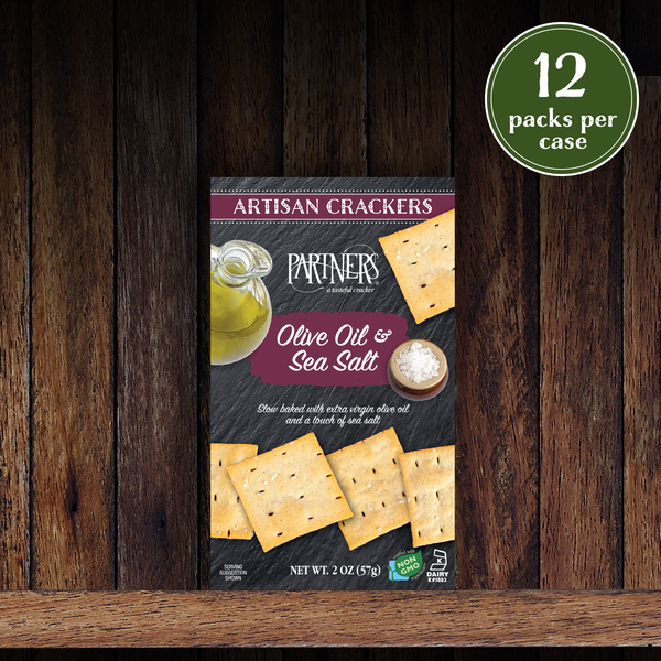 Snack Packs : Bite-Size Crackers : Olive Oil & Sea Salt - 12 Packs Per Case - Maroon