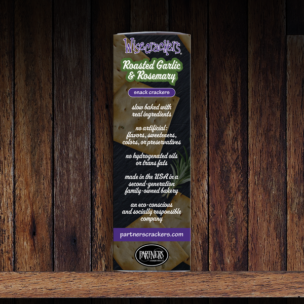 Snack Crackers : Roasted Garlic & Rosemary 6-Pack Case