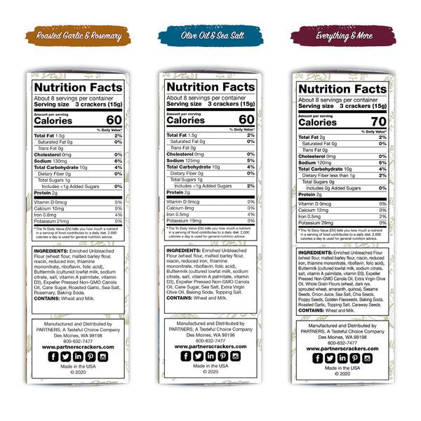 Hors d'Oeuvre Crackers : 3-Flavor Variety 6-Pack