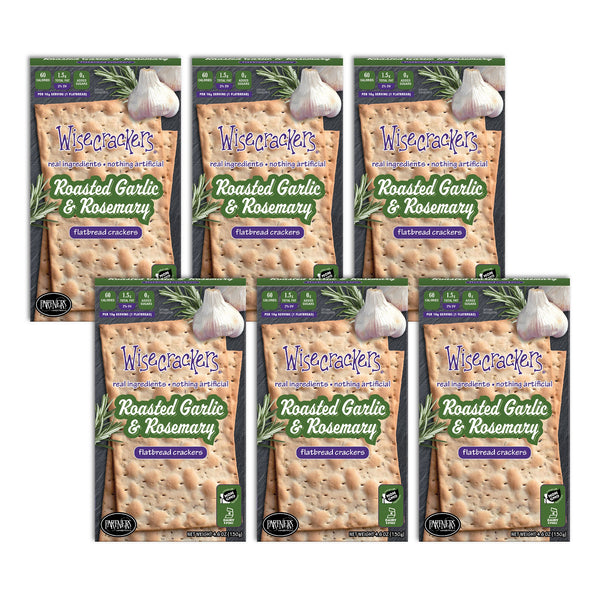 Flatbread Crackers : Roasted Garlic & Rosemary 6-Pack Case