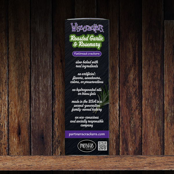 Flatbread Crackers : Roasted Garlic & Rosemary 6-Pack Case