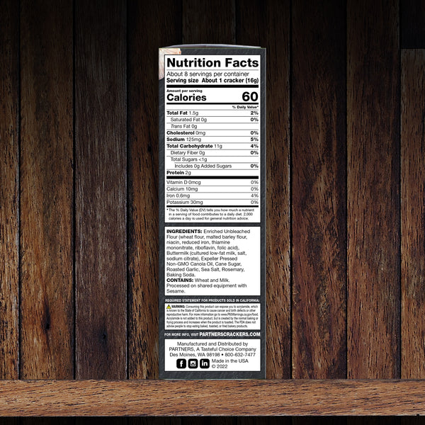 Flatbread Crackers : Roasted Garlic & Rosemary