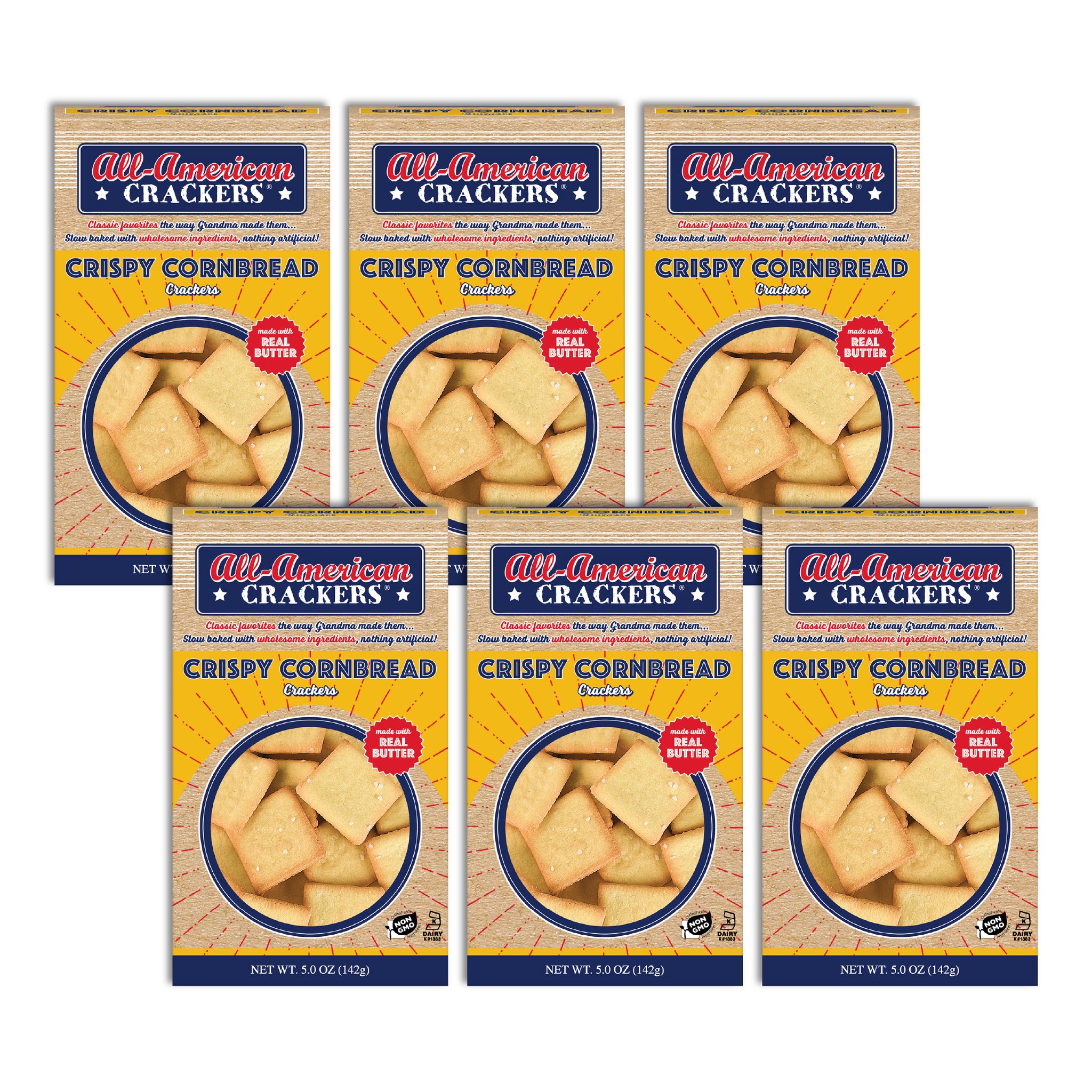 Snack Crackers : Crispy Cornbread 6-Pack Case