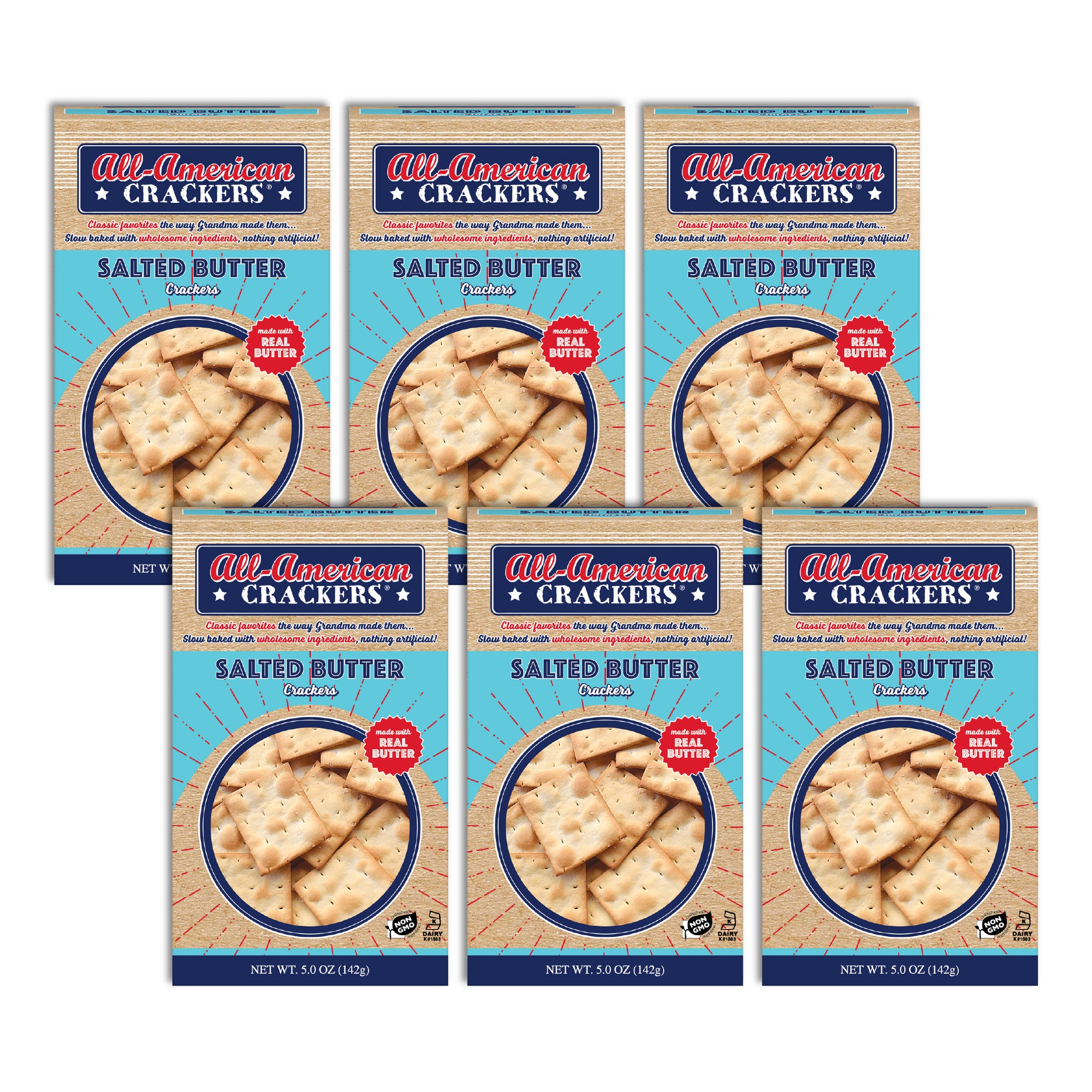 Snack Crackers : Salted Butter 6-Pack Case