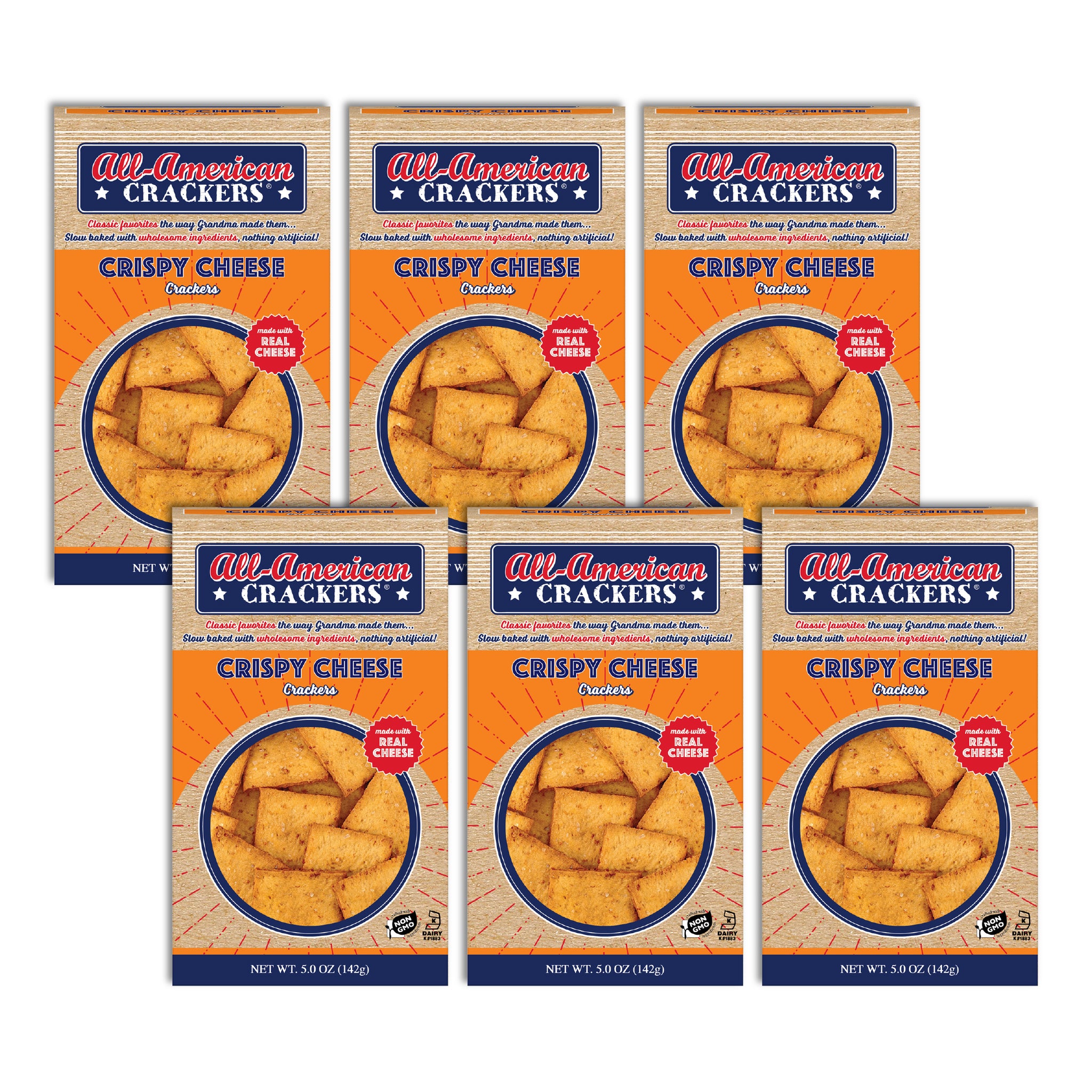 Snack Crackers : Crispy Cheese 6-Pack Case