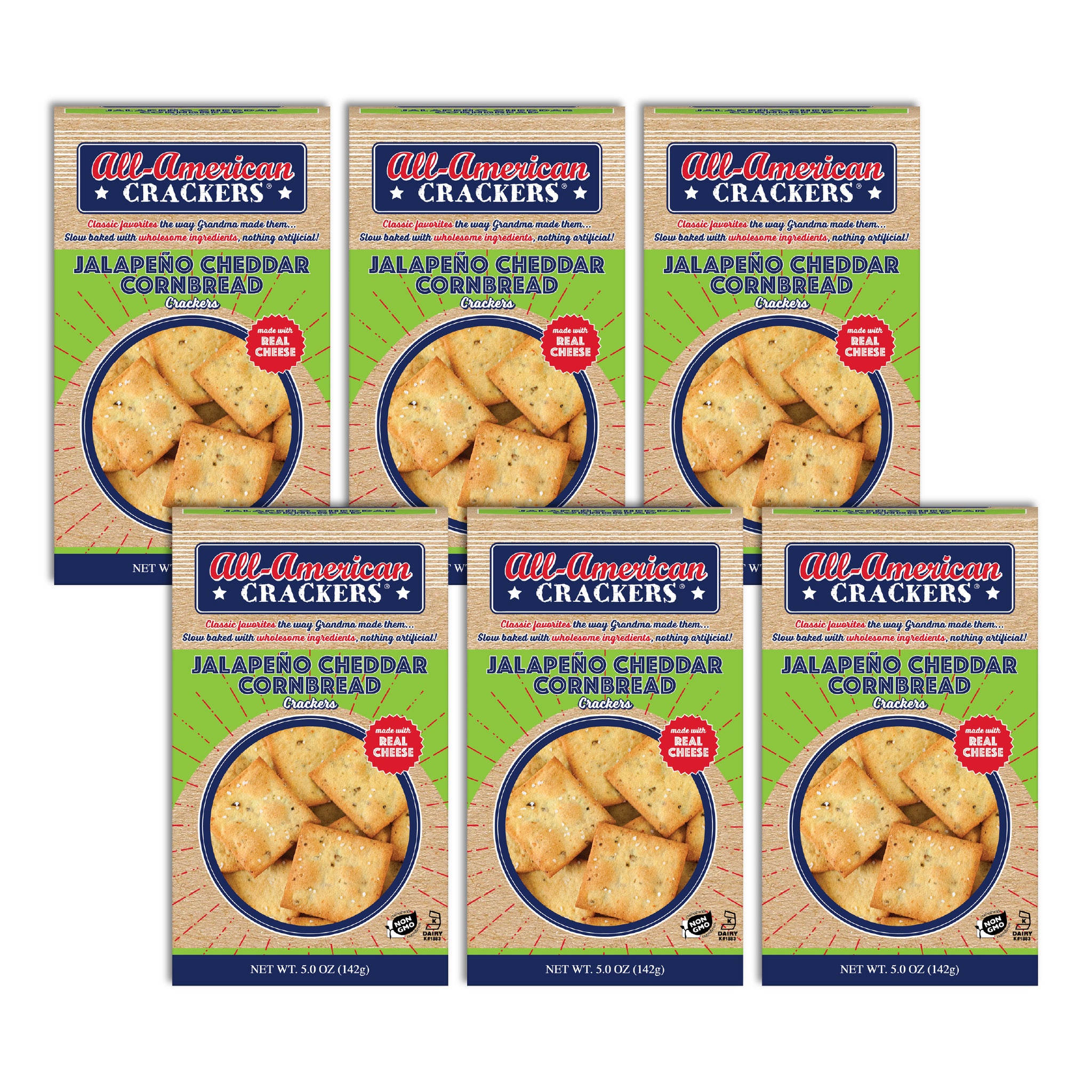 Snack Crackers : Jalapeño Cheddar Cornbread 6-Pack Case
