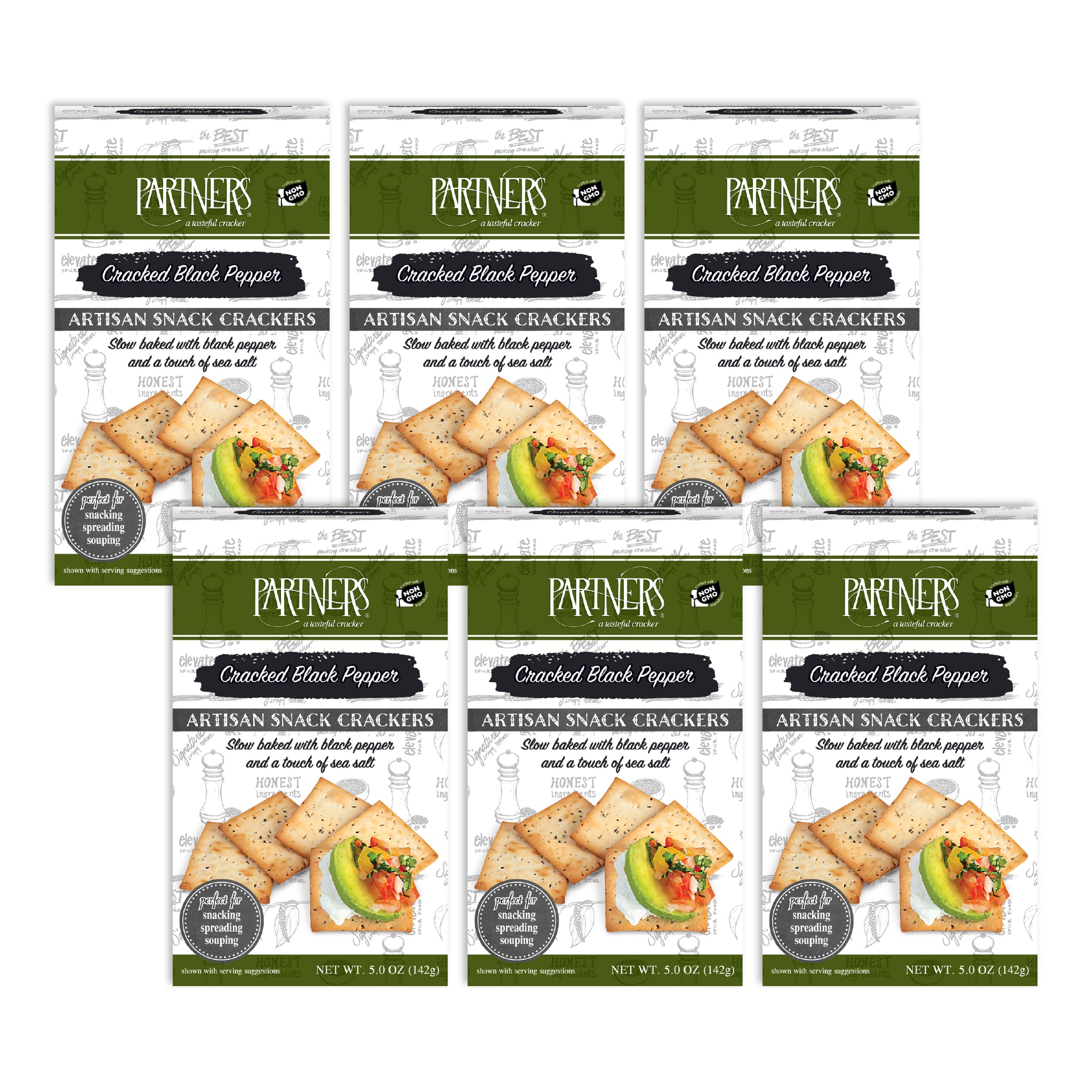 Snack Crackers : Cracked Black Pepper 6-Pack Case