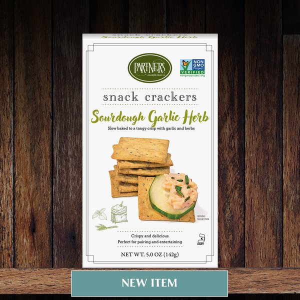 Snack Crackers : Sourdough Garlic Herb