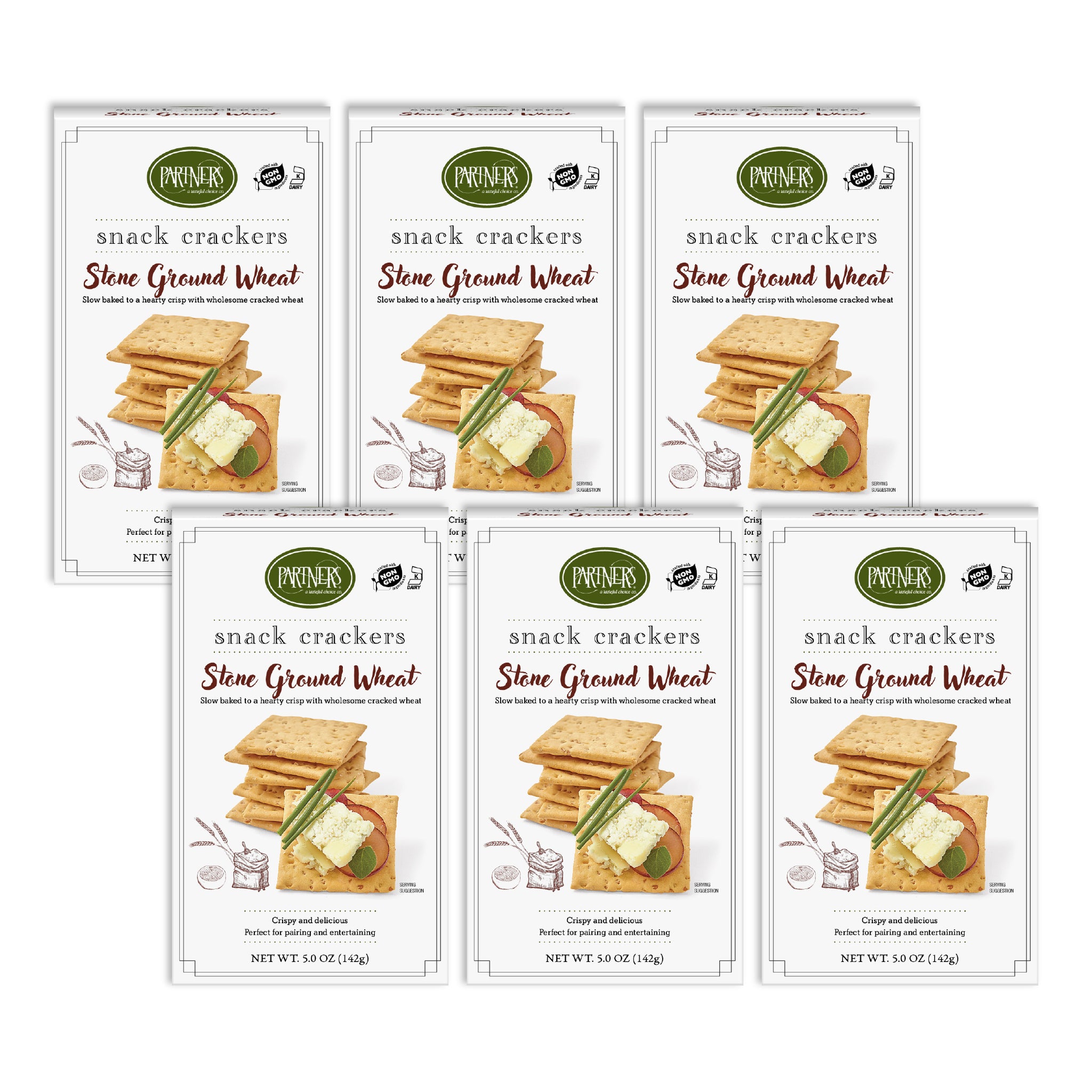 Snack Crackers : Stone Ground Wheat 6-Pack Case