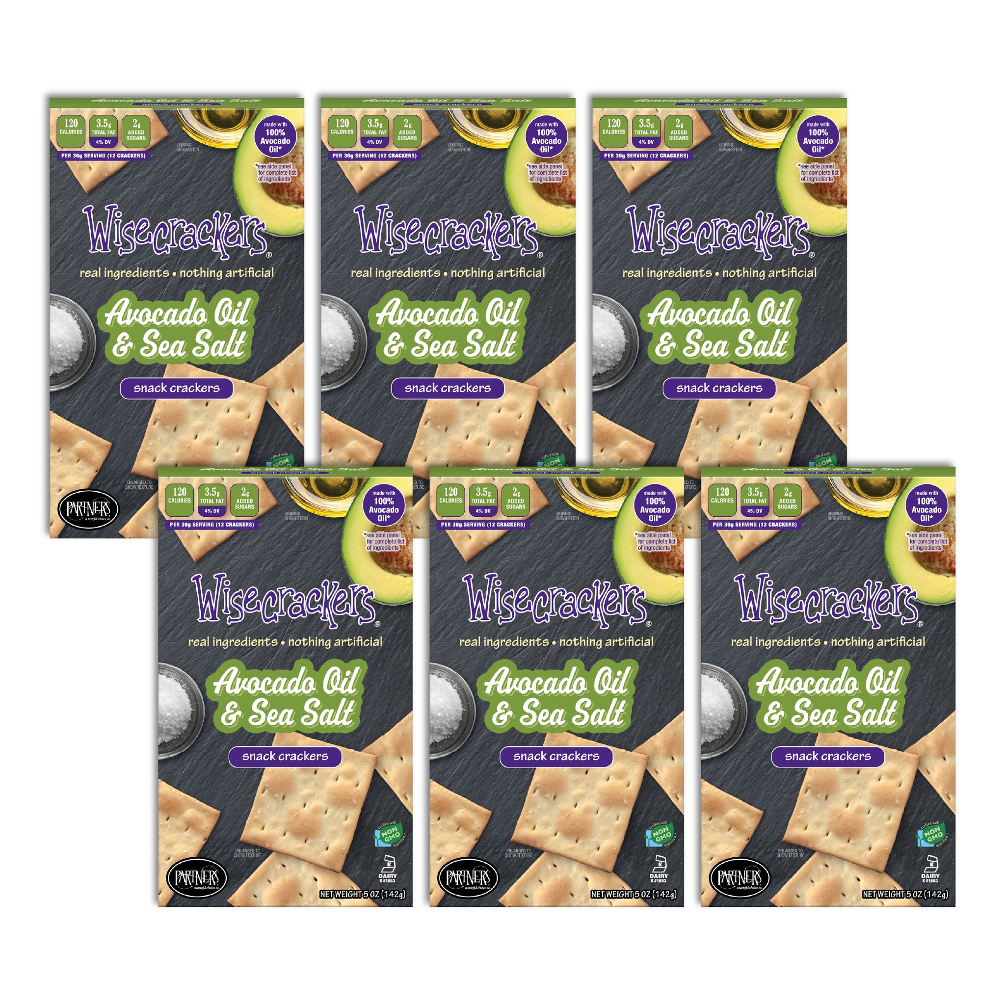 Snack Crackers : Avocado Oil & Sea Salt 6-Pack Case