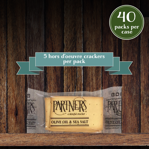 Snack Packs : Hors d'Oeuvre Crackers : Olive Oil & Sea Salt - 5 Cracker Pack, 40 Packs Per Case