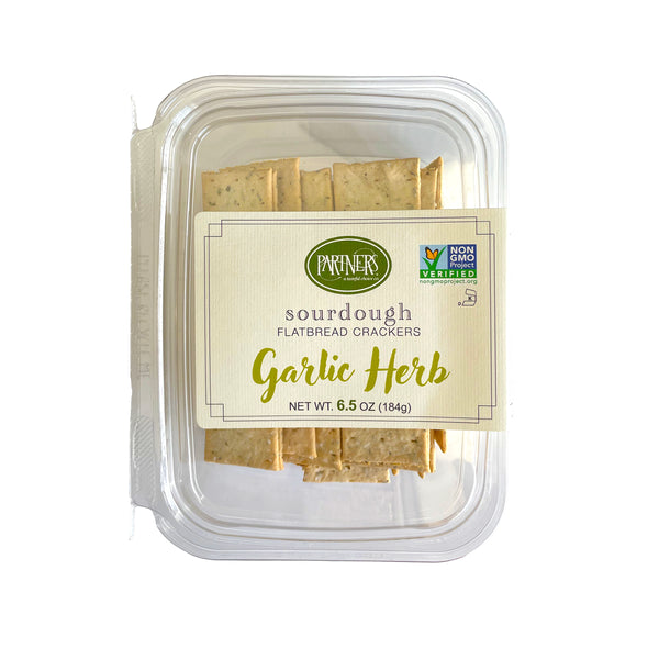 Sourdough Flatbread Crackers : Garlic Herb 3-Pack Case