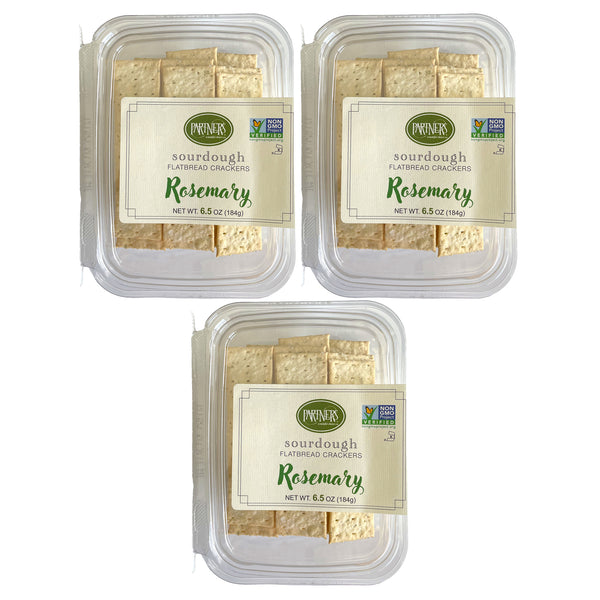 Sourdough Flatbread Crackers : Rosemary 3-Pack Case