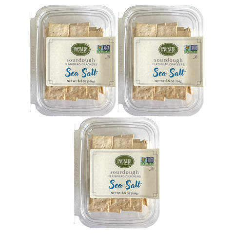 Sourdough Flatbread Crackers : Sea Salt 3-Pack Case