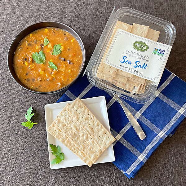 Sourdough Flatbread Crackers : Sea Salt 3-Pack Case