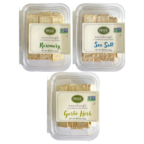 Sourdough Flatbread Crackers : Variety 3-Pack Case