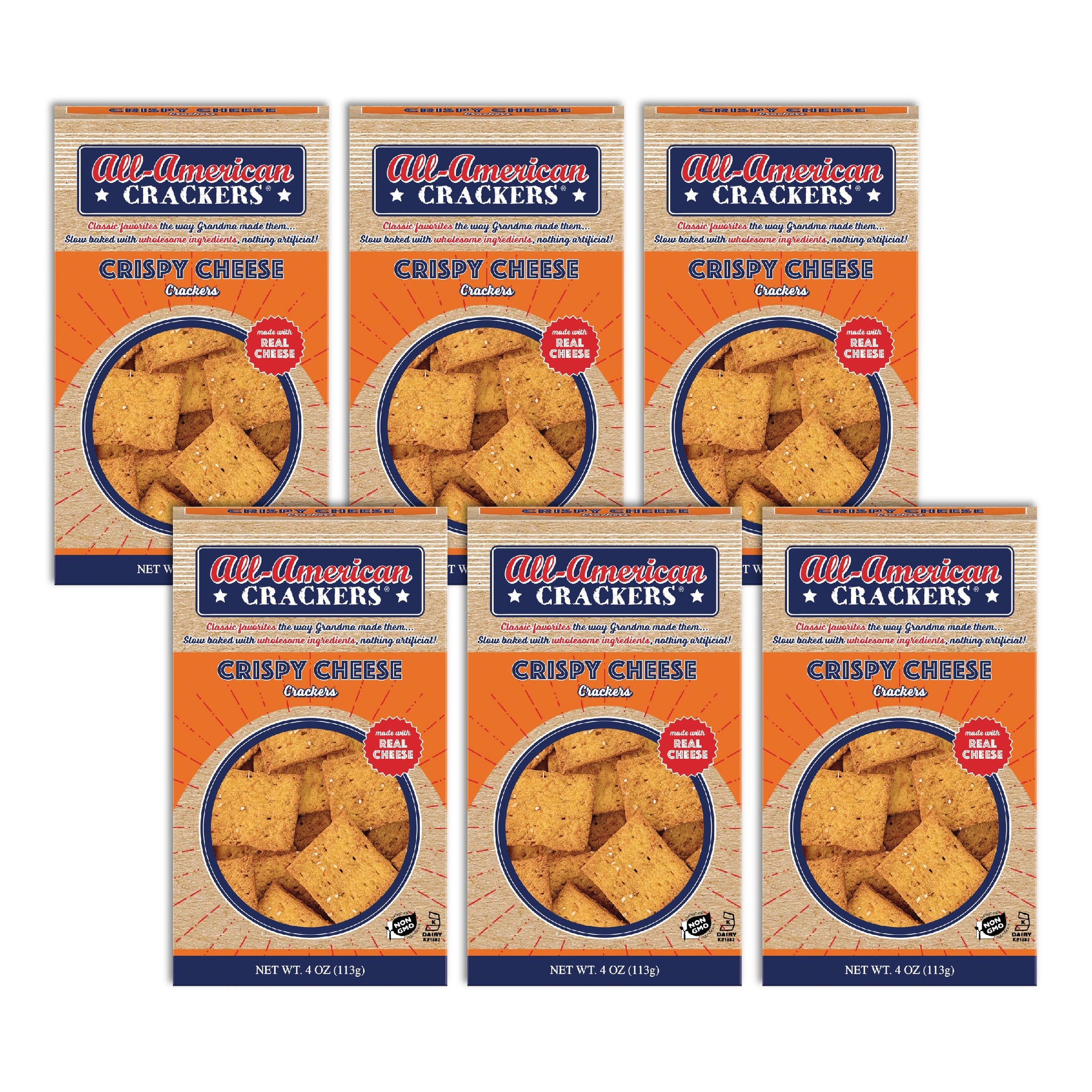 Snack Crackers : Crispy Cheese 6-Pack Case
