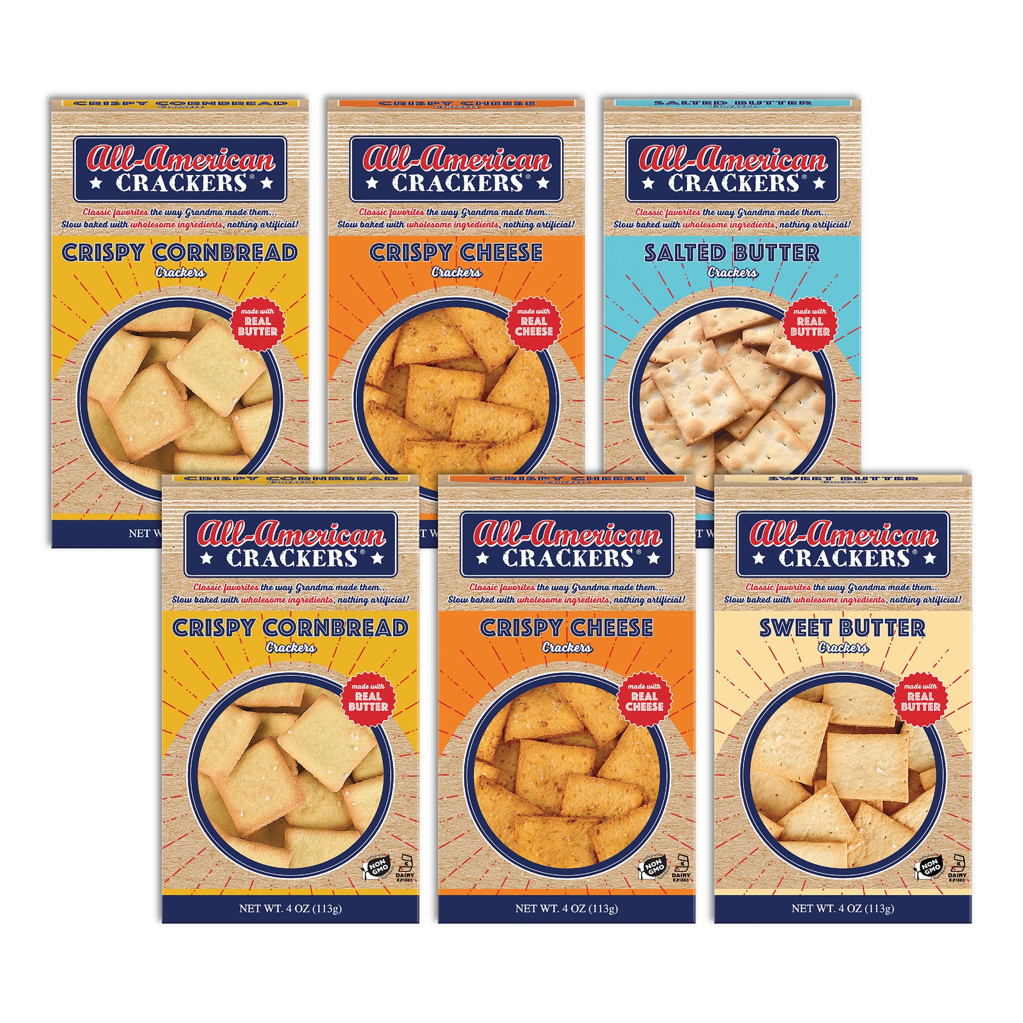Snack Crackers : 4-Flavor Variety 6-Pack