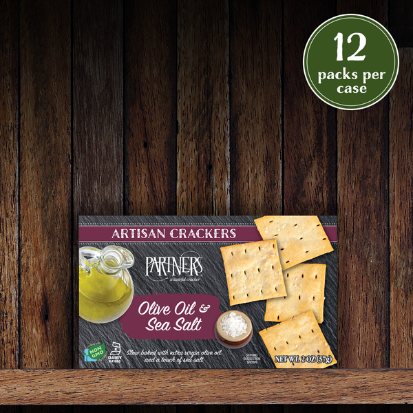 Snack Packs : Bite-Size Crackers : Olive Oil & Sea Salt - 12 Packs Per Case - Maroon