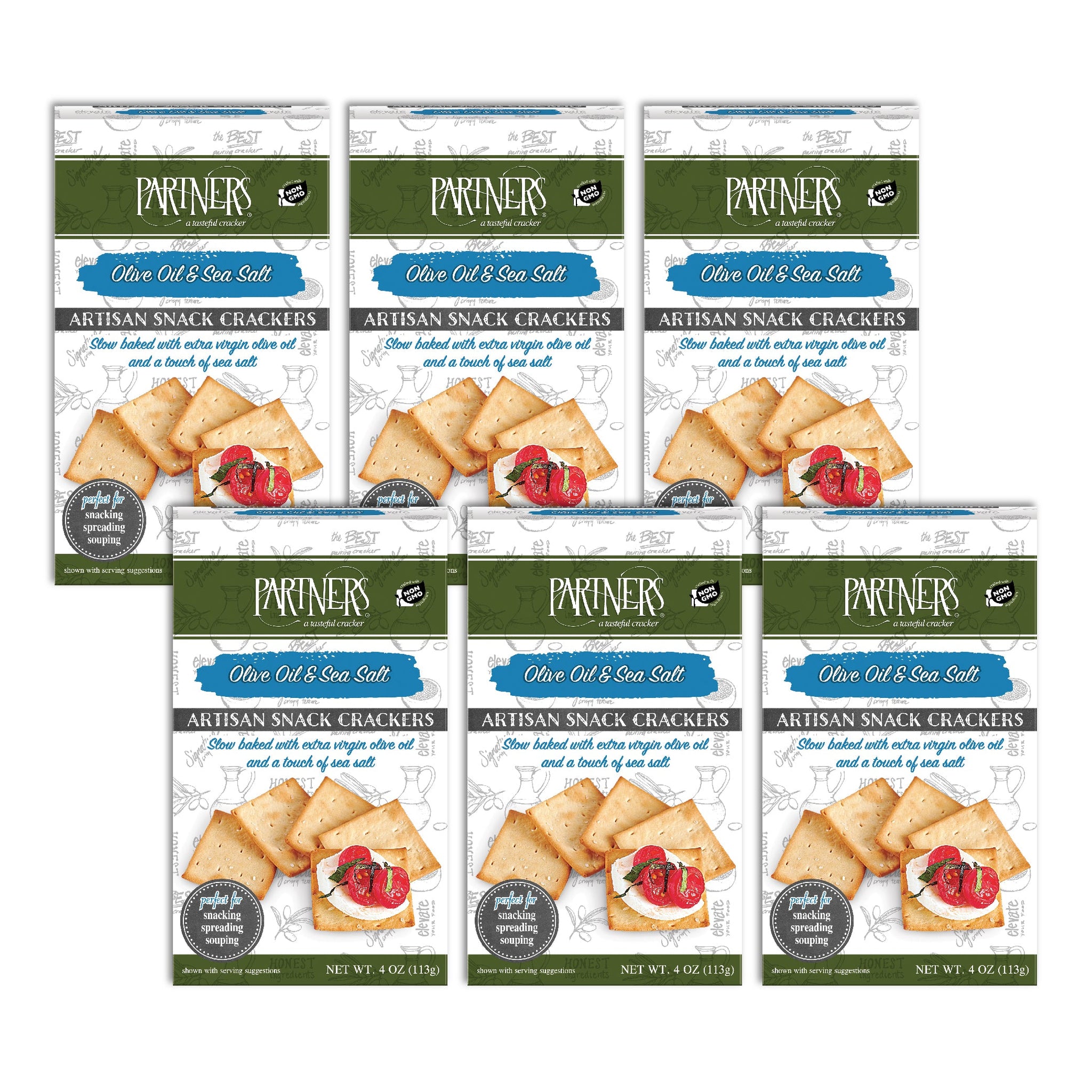 Snack Crackers : Olive Oil & Sea Salt 6-Pack Case
