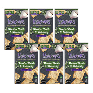 Snack Crackers : Roasted Garlic & Rosemary 6-Pack Case