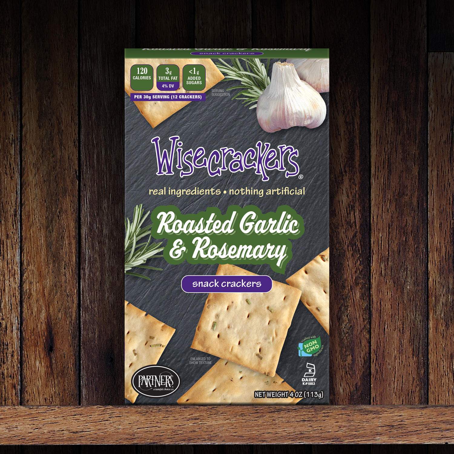 Snack Crackers : Roasted Garlic & Rosemary