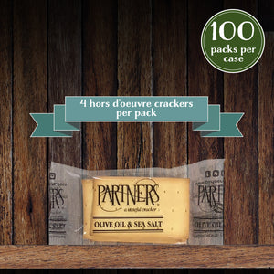 Snack Packs : Hors d'Oeuvre Crackers : Olive Oil & Sea Salt - 4 Cracker Pack, 100 Packs Per Case