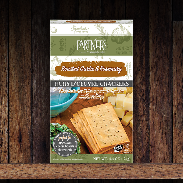 Hors d'Oeuvre Crackers : Roasted Garlic & Rosemary 6-Pack