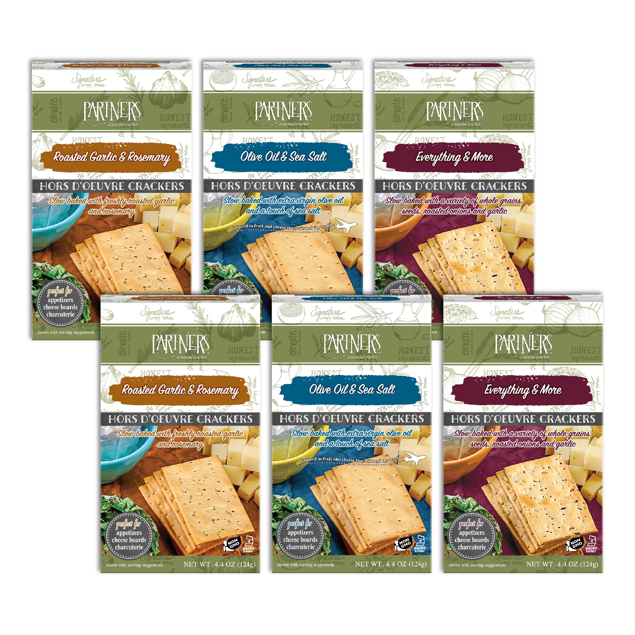 Hors d'Oeuvre Crackers : 3-Flavor Variety 6-Pack